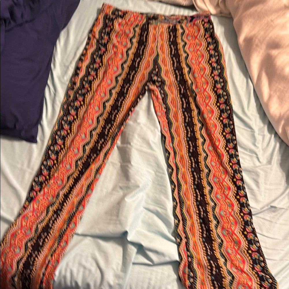 Shosho Red and Orange Wide Leg Pants